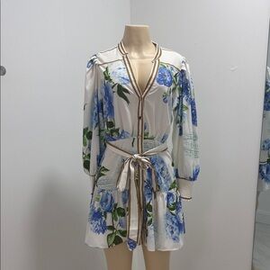 Floral Print Long Sleeve Mini Dress